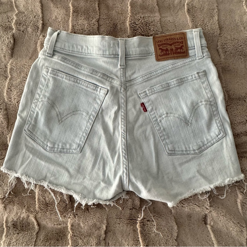 Levi's Women's Pale Blue Distressed Denim Cutoff Shorts